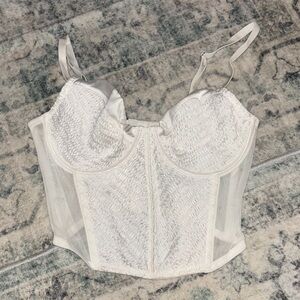 Forever 21 Cream Bustier Top